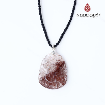 Mặt dây chuyền nữ hoàng hồ ly 9 đuôi đá thạch anh tóc đỏ hợp mệnh hỏa, thổ - Ngọc Quý Gemstones