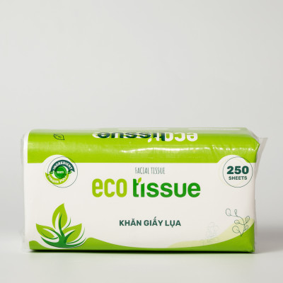 Khăn giấy lụa khăn giấy ăn rút Ecotissue gói 250 tờ thấm hút tốt mềm mịn an toàn sạch sẽ