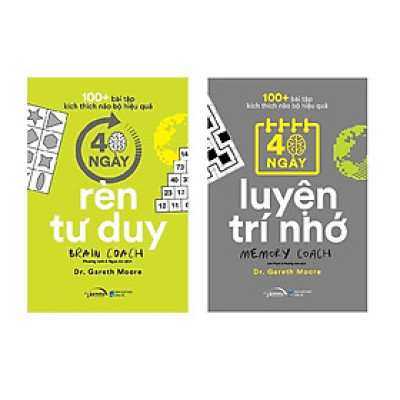 [ Thăng Long Books ] 100+ Bài Tập Kích Thích Não Bộ Hiệu Quả : 40 Ngày Luyện Trí Nhớ + 40 Ngày Rèn Tư Duy (Combo/Lẻ)