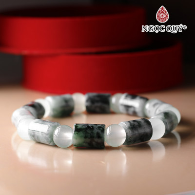 Vòng đốt trụ cẩm thạch hạt 8mm mệnh hỏa, mộc - Ngọc Quý Gemstones