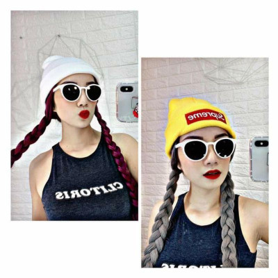 Tóc giả mũ len tết rít