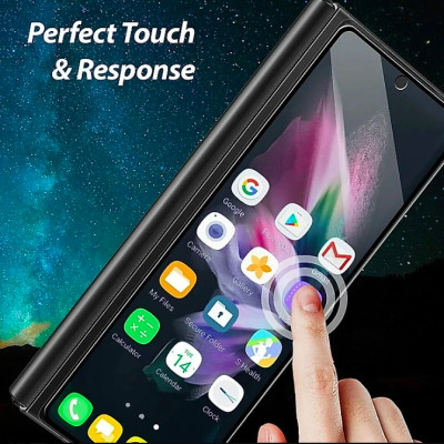 Miếng dán kính cường lực màn hình trước cho Samsung Galaxy Z Fold 6 / Z Fold 7 full 9D hiệu Kuzoom Protective Glass - mỏng 0.3mm, vát cạnh 2.5D, độ cứng 9H, viền cứng mỏng chống vỡ cạnh - Hàng nhập khẩu