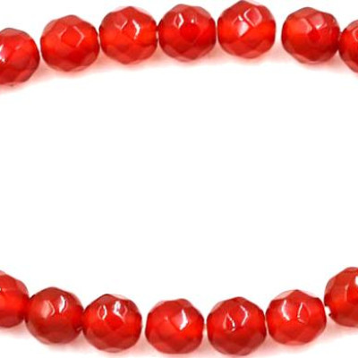 Vòng tay chuỗi hạt thạch anh đỏ cắt giác 6 ly 24 hạt