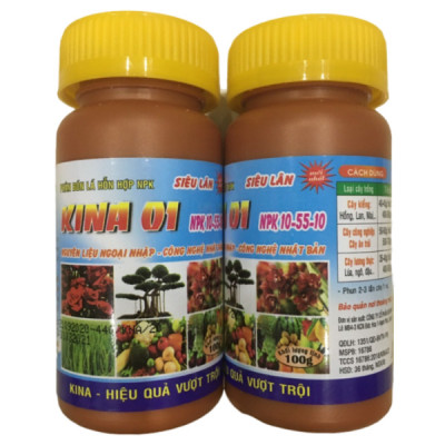 Phân bón lá hỗn hợp Siêu Lân KINA 01 NPK 10-55-10 giúp Kích rễ - Đẻ nhánh - Tạo nhiều hoa - Tăng đậu trái
