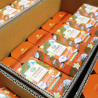 Kẹo dừa sáp VICOSAP mix 6 vị nguyên chất lá dứa cacao kẹo mềm dẻo ít đường đặc sản Trà Vinh