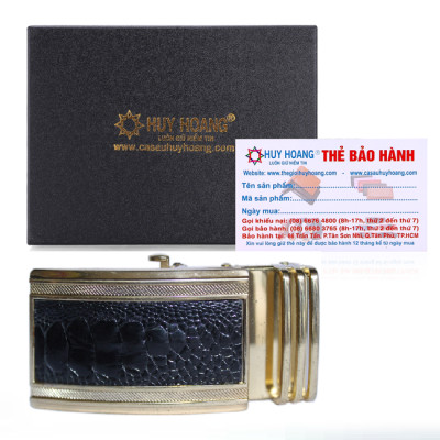 HC9413-14-15-16 - Đầu khóa da đà điểu Huy Hoàng 4 phân đầu vàng màu đen, nâu đất, vàng bò, nâu đỏ