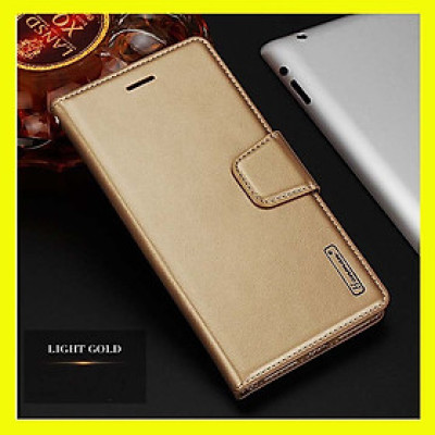 Bao da dạng ví cho iPhone 14Pro hiệu Hanman, DaDa có quai cài có ngăn để thẻ ATM và để tiền, bao da may viền - Hàng nhập khẩu 