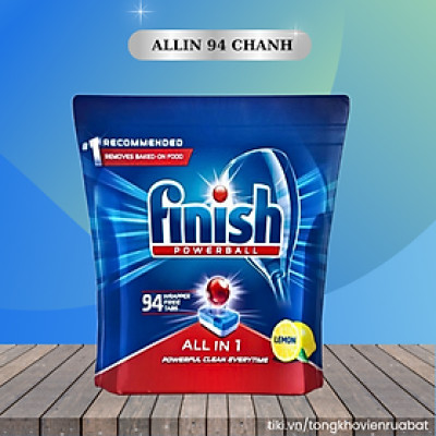 Túi 80 viên rửa chén Finish All In 1 Max Dishwasher Tablets Lemon QT025452 - hương chanh