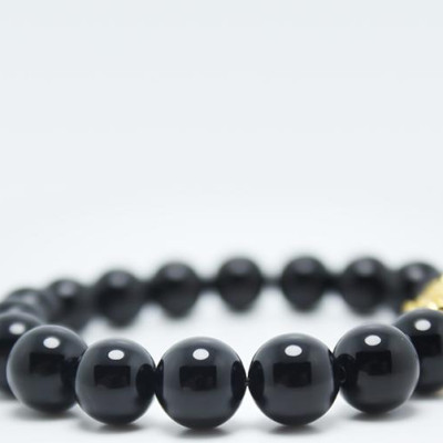 Vòng tay đá thạch anh đen mix tỳ hưu vàng MS182, vòng tay phong thủy cho người mệnh mệnh mộc, thủy, thổ nữ và nam