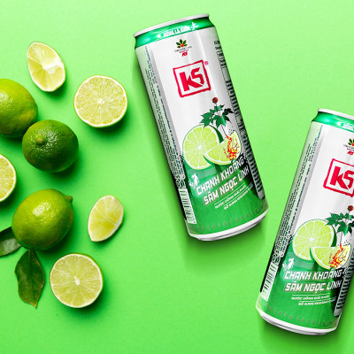 Nước Tăng Lực K5 Sâm Ngọc Linh Lốc 6 Lon Vị Chanh Khoáng (320ml/Lon)