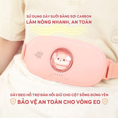 ￼Máy Chườm Ấm Bụng, Đai Chườm Nóng, Massage Giảm Đau Bụng, Đau Lưng Khi Đến Kỳ Kinh Nguyệt Cho Bạn Gái