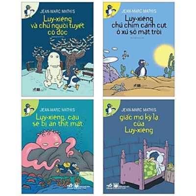Combo Sách Luy-Xiêng Cậu Bé Sẽ Bị Ăn Thịt Mất + Luy-Xiêng Chú Chim Cánh Cụt Ở Xứ Sở Mặt Trời + Giấc Mơ Kỳ Lạ Của Luy-Xiêng + Luy-Xiêng Chú Người Tuyết Cô Độc (Bộ 4 Cuốn)