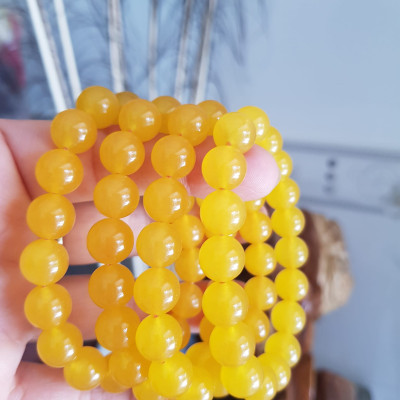 Chiếc Vòng tay đá mã não vàng anh tươi quá đẹp  Size hạt 10mm Nữ mệnh kim thổ thủy đeo  Vòng vàng anh này người lớn trẻ em nhỏ đeo được hết ạ rất là xinh xắn luôn