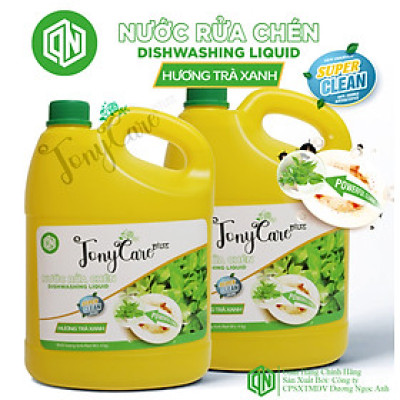 Nước rửa chén Tonycare 4000ml - Hương Trà Xanh – Sạch dầu mỡ, dịu nhẹ da tay, an toàn cho sức khỏe – Chính hãng Tonycare