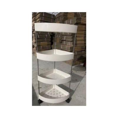 Kệ góc tường tam giác 4 tầng có bánh xe di chuyển