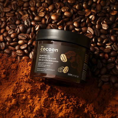 Combo Cà phê Đắk Lắk làm sạch da chết cơ thể Cocoon 200ml + Son tẩy da chết môi cà phê Đắk Lắk Cocoon 5g