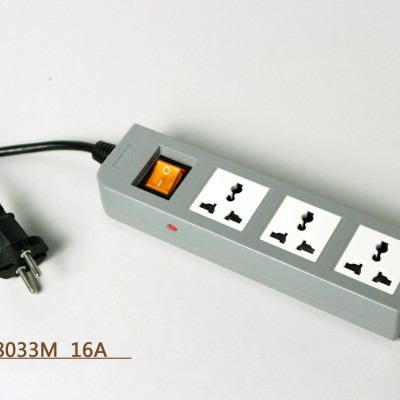 Ổ Cắm Dài 3 Ổ Cắm Dobo Electric Korea (16A - 3m) - Trắng Xám