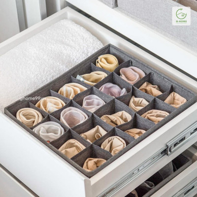  Hộp đựng đồ lót vải bọc canvas nhiều ngăn dung tích lớn gọn nhẹ TV08