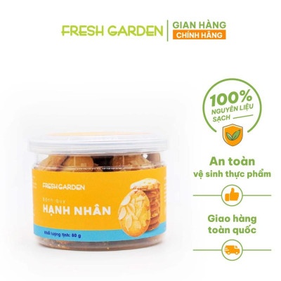 Bánh Quy Hạnh Nhân Ăn Vặt FRESH GARDEN Thơm Ngon Cung Cấp Dưỡng Chất Tốt Cho Sức Khỏe Hộp 80g