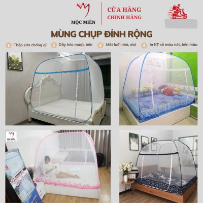 Màn Chụp , Mùng Chụp Cao Cấp Mộc Miên Đỉnh Rộng - Kích Thước 1,6mx2m - 1 cửa  ( video , hình thật )