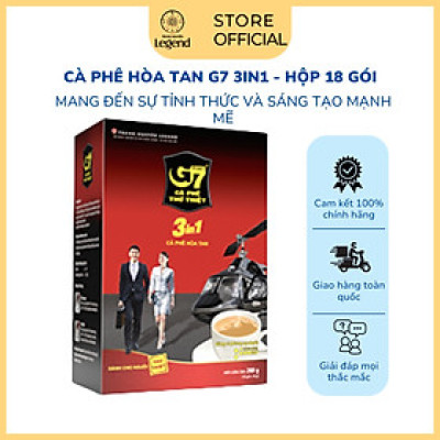 Cà Phê Hòa Tan G7 3in1 Trung Nguyên – Hộp 18 Gói – Cà Phê Sữa Hòa Tan Tiện Lợi, Đậm Vị Việt