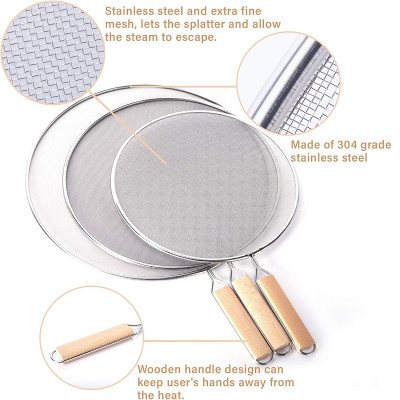 Tấm chắn dầu mỡ có tay cầm Echo Ø25cm - Hàng nội địa Nhật Bản nhập khẩu chính hãng