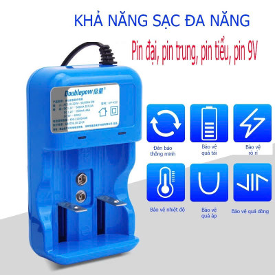 cách Sạc Mọi Loại PinAA-AAA, 9V, PinĐại Với Bộ Sạc Thông Minh Doublepow