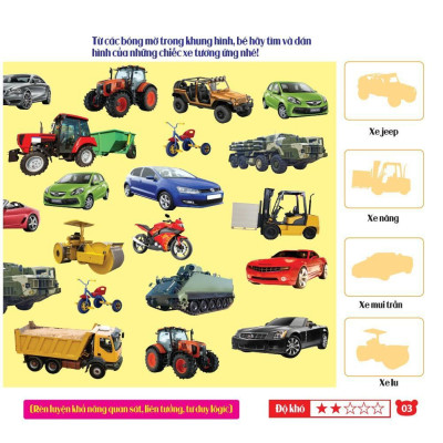 Sách - Rèn Luyện Phát Triển Trí Óc Cho Trẻ 2-6 Tuổi - Bóc Dán Hình Thông Minh IQ EQ CQ - Phương Tiện Giao Thông - Minh Thắng