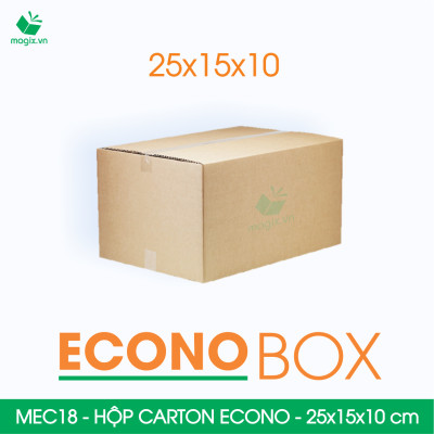 MEC18 - 25x15x10 cm - Combo 100 thùng hộp carton trơn siêu tiết kiệm ECONO
