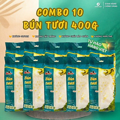 COMBO 10 Bún tươi khô Shammi400g(bún tươi sấy khô hàng xuất khẩu không chất bảo quản, không hàn the)
