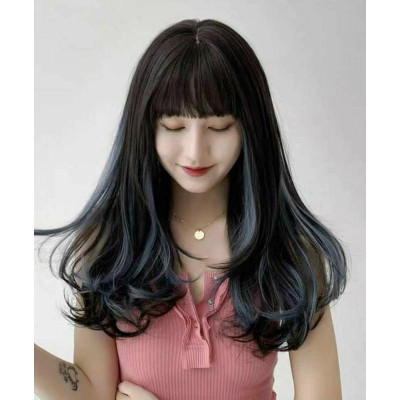 tóc giả nữ móc light xanh cao cấp