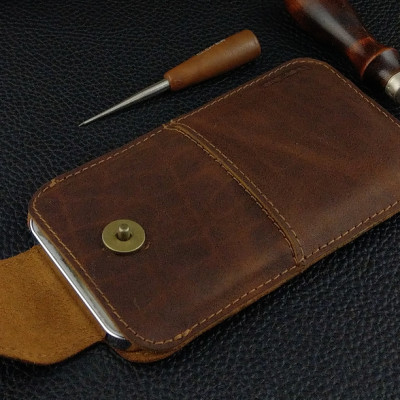 Bao Da Rút cho IPHONE Có Quai Cài Da Bò Sáp