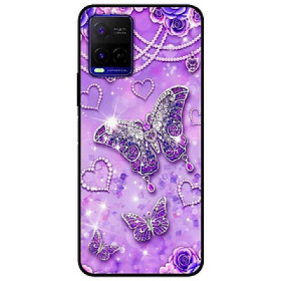 Ốp lưng dành cho Vivo Y21 - Vivo Y21s mẫu Bướm Hoa Xanh