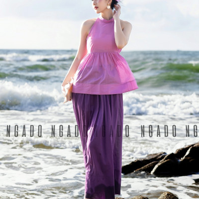 Áo yếm hồng NGADO , áo kiểu nữ , áo thiết kế