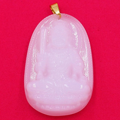 [Tuổi Dậu] Mặt Dây Chuyền Phật Bất Động Minh Vương Đá Thạch Anh Trắng Size Nhỏ 3.6cm & Size Lớn 5cm- Tặng Kèm Móc Inox - Phong Thủy 868 - May Mắn - Bình An