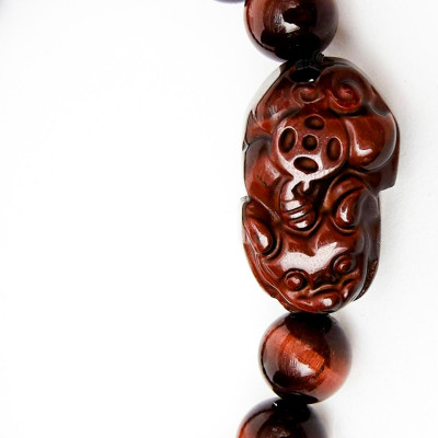 Vòng tay đá thạch anh mắt hổ nâu đỏ phối tỳ hưu đá 8mm mệnh hỏa, thổ - Ngọc Quý Gemstones