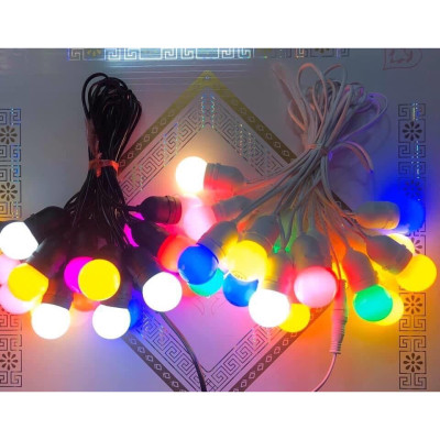 Dây Đèn Chớp Bi Đục Lớn 6m ( Phi 4cm) 20 Bóng Sáng Đủ Màu-Có Nối