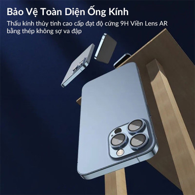 Bộ Lens cường lực Bảo Vệ Camera Trong Suốt dành cho iPhone 16 | 16 Pro | 16 Plus | 16 Pro Max hiệu Kuzoom Gucase Có Khung Hỗ Trợ Dán - Hàng chính hãng 