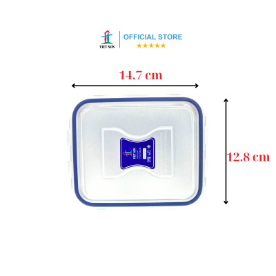 Hộp Đựng Thực Phẩm Có Vách Ngăn VIETSON 450ml Nắp Khóa 4 Cạnh Kín Hơi