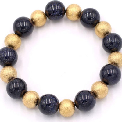 Vòng chuỗi đeo tay - đá lam sa 12 ly VLSHVM1 - vòng đeo tay phong thủy, mang giá trị thẩm mỹ