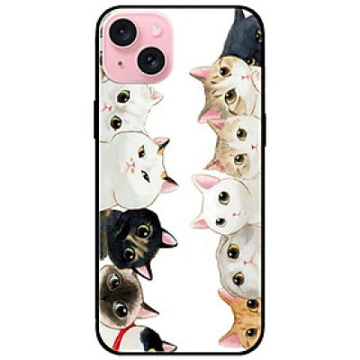 Ốp lưng dành cho Iphone 15 - Iphone 15 Plus - Iphone 15 Pro - Iphone 15 Pro Max - Mèo Tạo Dáng 2 Bên - Hàng Chính Hãng