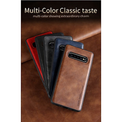 Ốp lưng da cho Samsung Galaxy S9, S9 Plus, S10, S10 Plus Ultra hãng X-level cao cấp viền mềm chống sốc - Hàng chính hãng