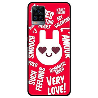 Ốp lưng dành cho Vivo V20 mẫu Thỏ LOVE Đỏ