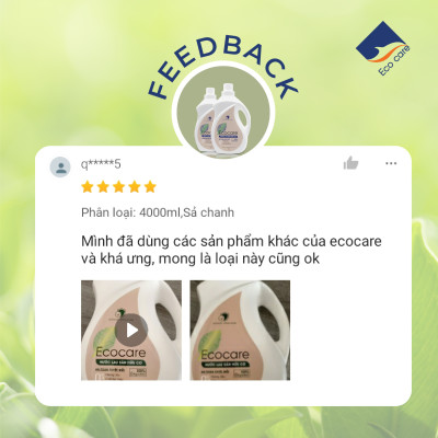 Nước lau sàn hữu cơ đuổi muỗi hương Sả Chanh 4000ml thương hiệu Ecocare