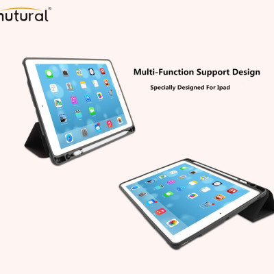 Bao da ipad Mini 5 2019 hiệu Mutural có khe cài bút cảm ứng_ Đỏ- hàng nhập khẩu