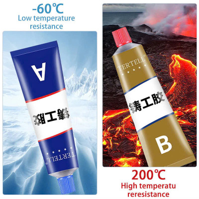Bộ 2 Lọ Keo AB 100g Dán Sắt Kim Loại Đa Năng Siêu Dính, Chịu Lực Cao – Bịt Lỗ Thủng Chịu Nhiệt