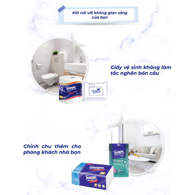 Combo 2 Lốc Khăn Giấy Gói Rút Tempo Hương Hoa Chuông Xanh (Lốc 4 Gói)