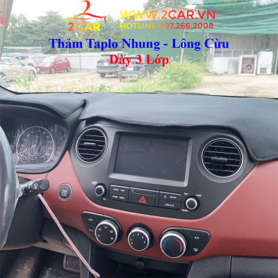 Thảm taplo nhung xe Hyundai Creta 2022 2023 Màu đen Hàng lông cừu có đễ chống trượt - chuẩn theo form xe