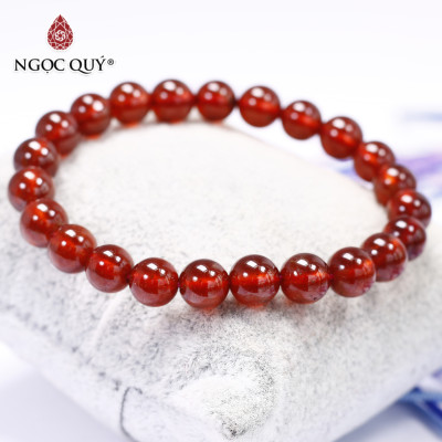Vòng tay đá ngọc hồng lưu garnet AAA size hạt 8mm mệnh hỏa, thổ - Ngọc Quý Gemstones