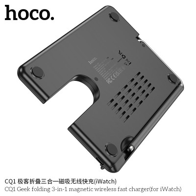 Đế sạc không dây cao cấp 3 trong 1 sạc nhanh 15w, sạc điện thoại, đồng hồ, tai nghe CQ1 - Hàng nhập khẩu